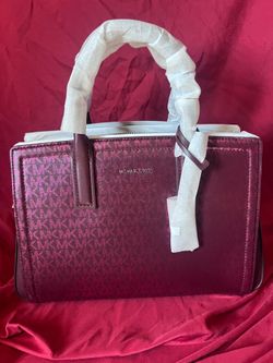 Michael Kors Women's Medium Metallic Black Pink Hand Purse and Crossover Bag Set
