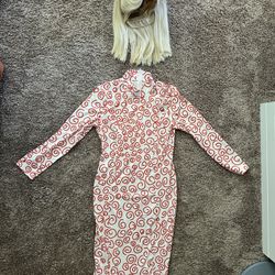 Complete Mars Attacks Martian Girl Halloween Costume with Wig - Women’s size large
