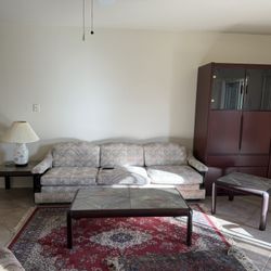 Couch Two End Tables And Coffee Table With Lamp 