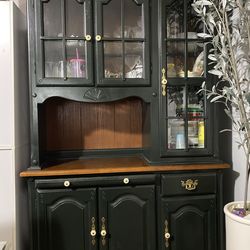 Dark Hutch Kitchen Cabinet