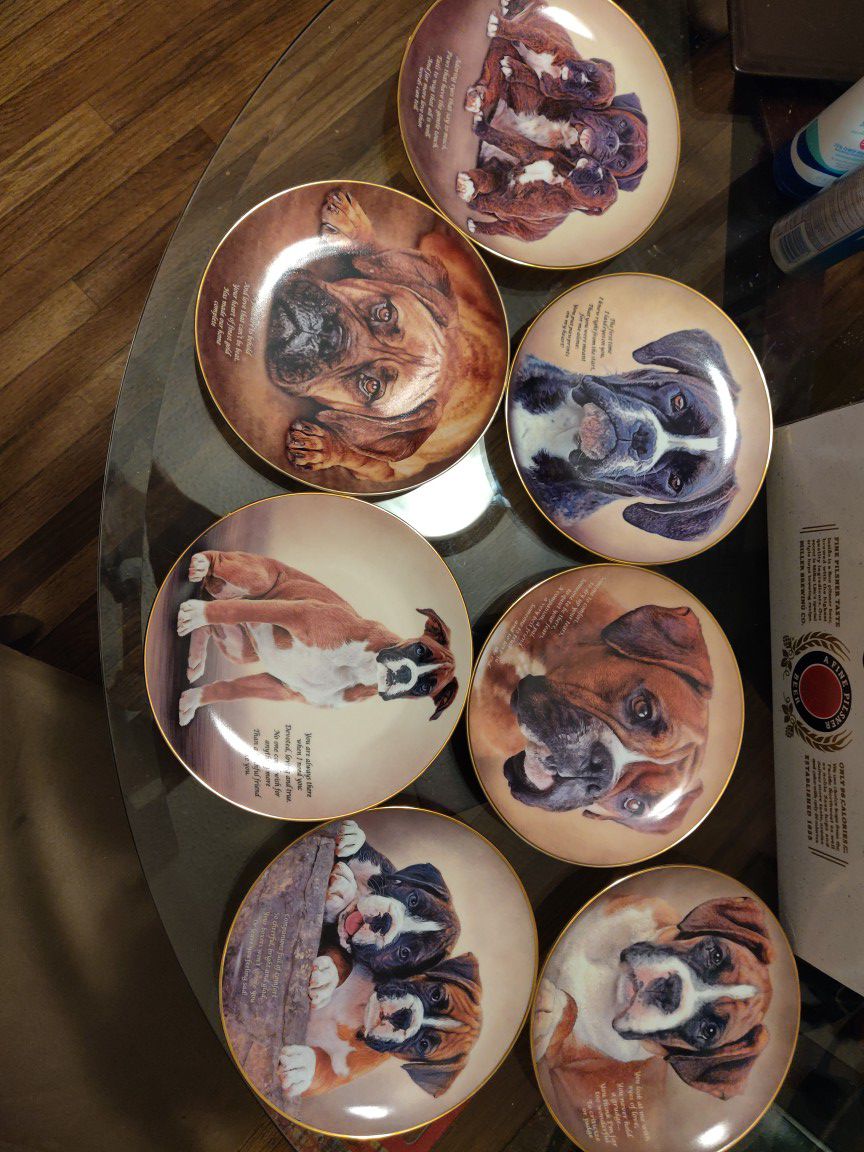 Limited edition "Cherished Boxer" plate collection by the Danbury Mint