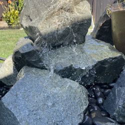 30” Drilled & Pre-plumbed  Double Natural Granite Rock Water Fountain 