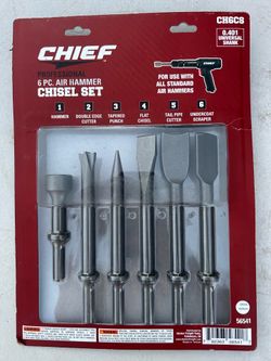 Brand New CHIEF Professional 6-Piece Air Hammer Chisel Set - Sealed