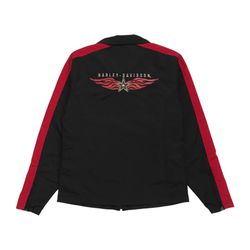 Harley Davidson Motorcycle Windbreaker Jacket XS X Small Womens Black Vintage
