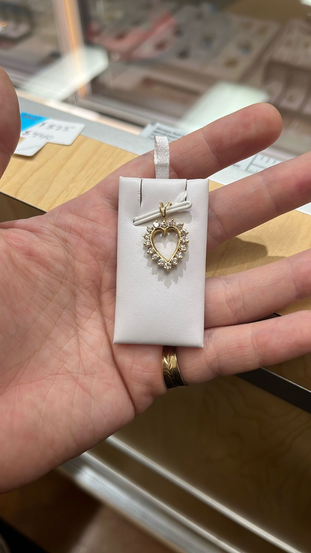 14K Heart Pendant With Natural Diamonds 