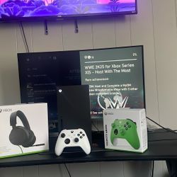 Xbox Series X, New Controller Still Inside Of The Box, New Headset Still Inside Of The Box, And A Extra White Controller 