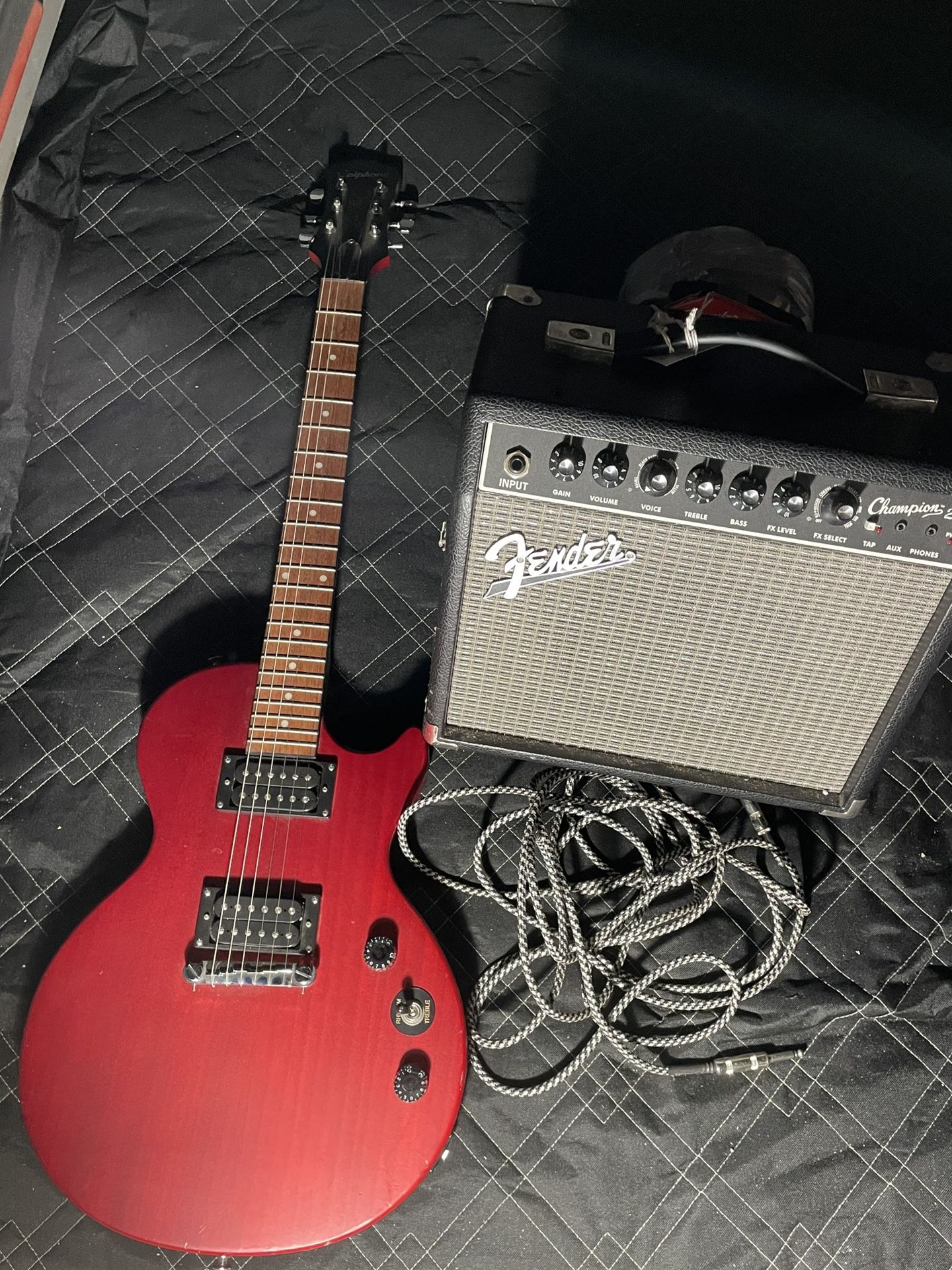 Electric Guitar And Fender Amp