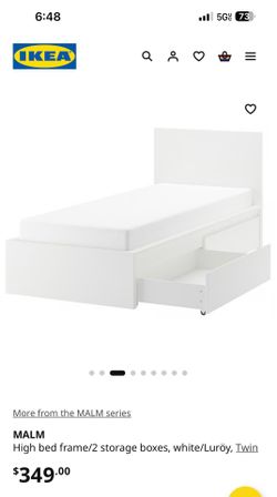 Twin white bed