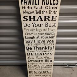 Family Rules Wall Decor 