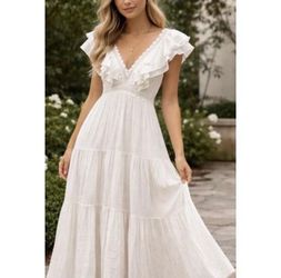 Gorgeous Flutter Sleeve Maxi Dress by Aura