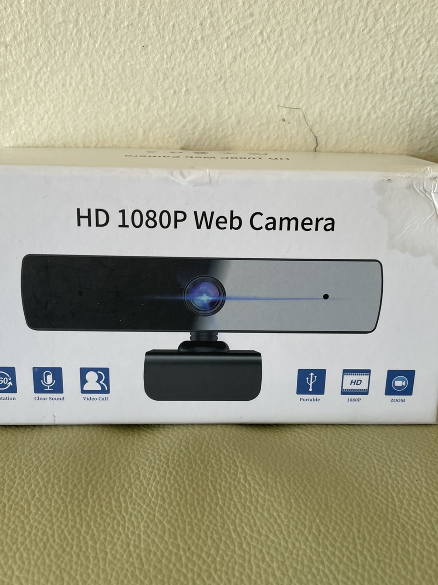 1080P Webcam for PC Laptop Desktop, 360-Degree Rotation Streaming Webcam with Microphone, Computer Video Camera Webcam Compatible for Video Calling Re