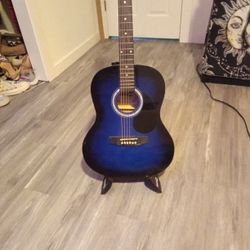 Blue And Black Guitar.