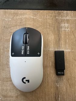 Logitech G PRO X2 SUPERSTRIKE White Wireless Mouse + Dongle | Like New, No Cable