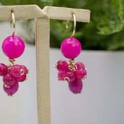 Magenta earrings