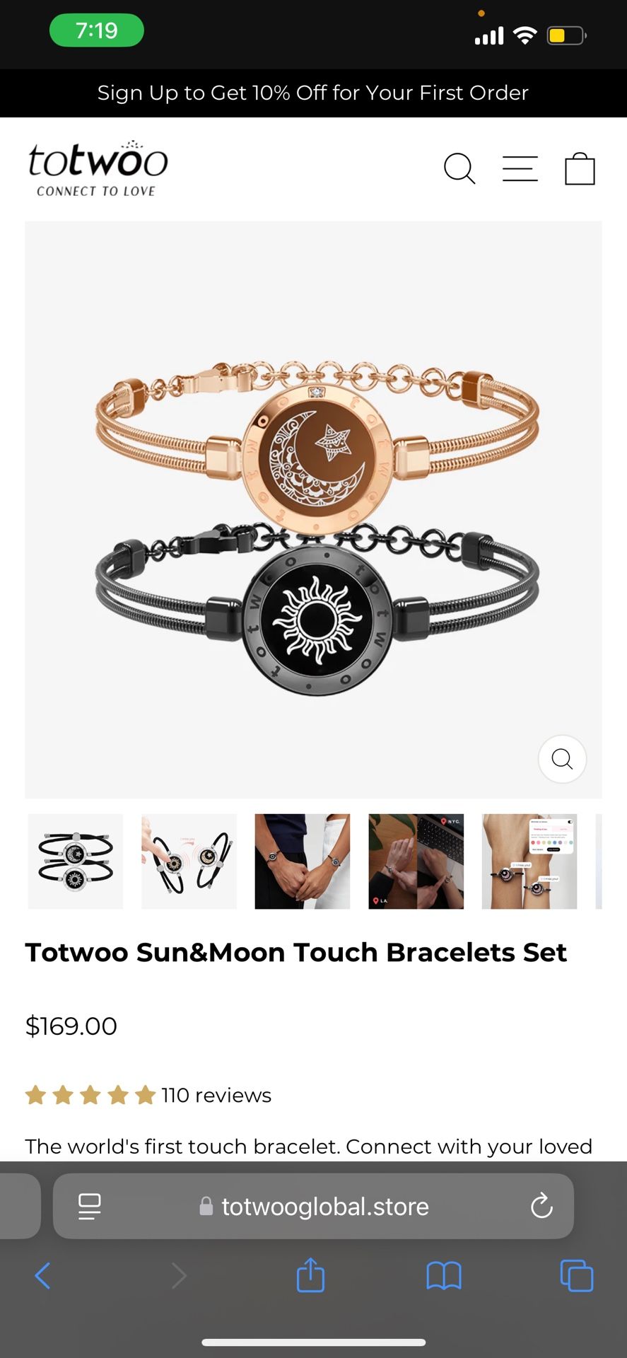 totwoo connect to love long distance bracelets