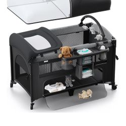 4 in 1 Baby Bassinet, Pack and Play, Crib Sleeper,  Diaper Changer