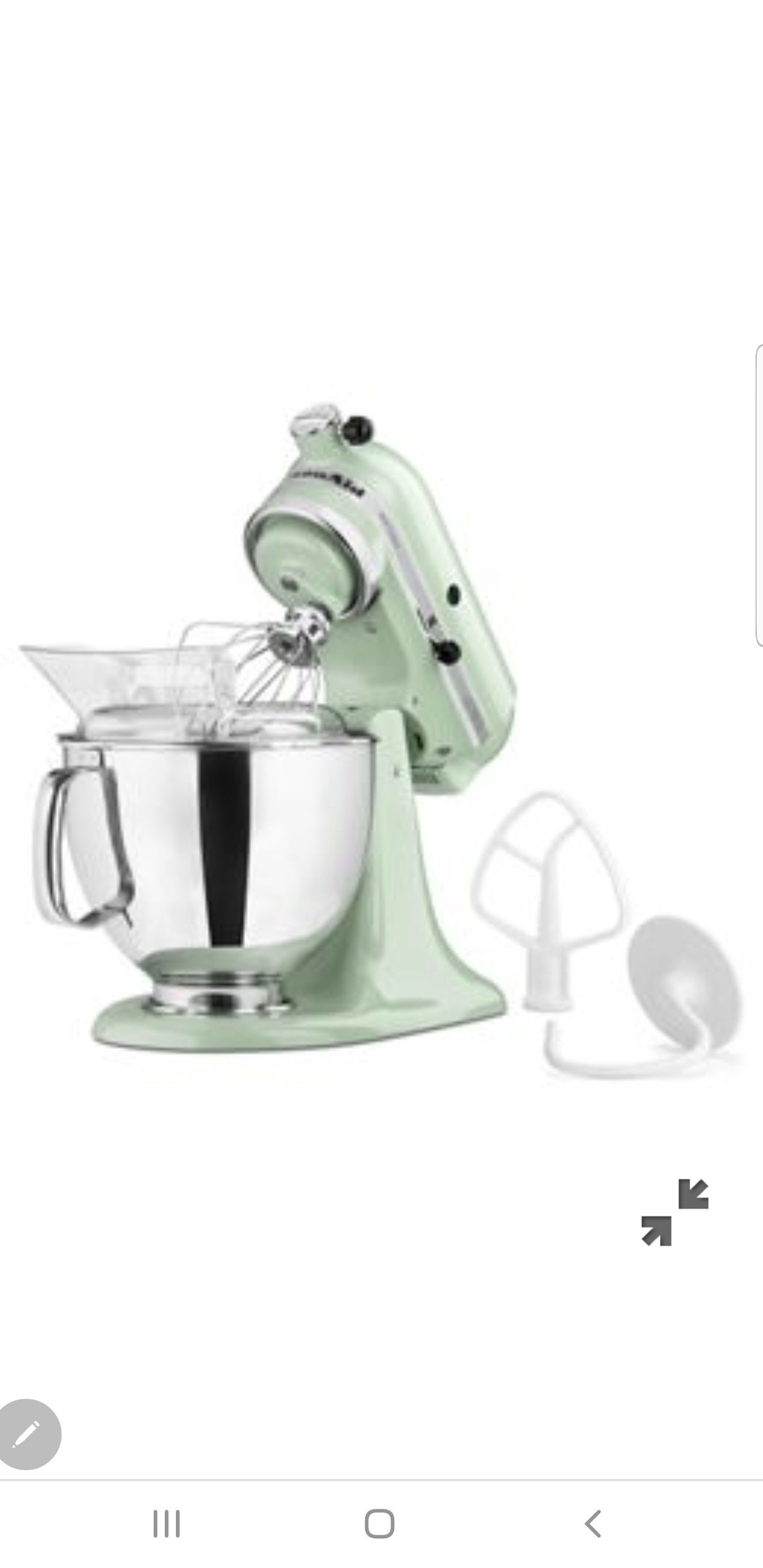 Kitchenaid mint green mixer