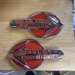 Old School Harley Davidson Tank Badges 