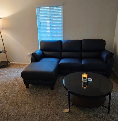 Leather Couch With Coffee Table