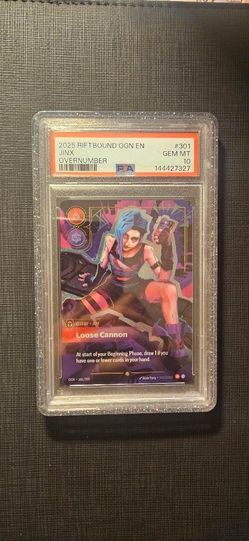 2025 Riftbound Origins EN Jinx #301 Overnumber PSA 10 Gem Mint