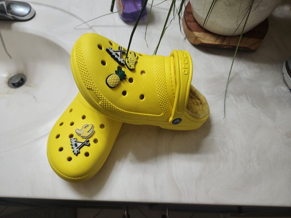 Yellow Crocs.