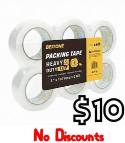 (NEW) 3" x 110 Yards Shipping Tape - 6 Pack