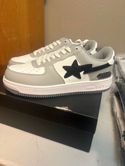 Grey and White Bapestas Size 9.5