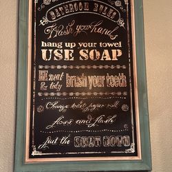 Bathroom Rules Sign 