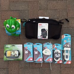 Baby Bundle - Cabinet Locks, Stroller Organizer With Bottle Holders, Mirror, Frog Water Toy