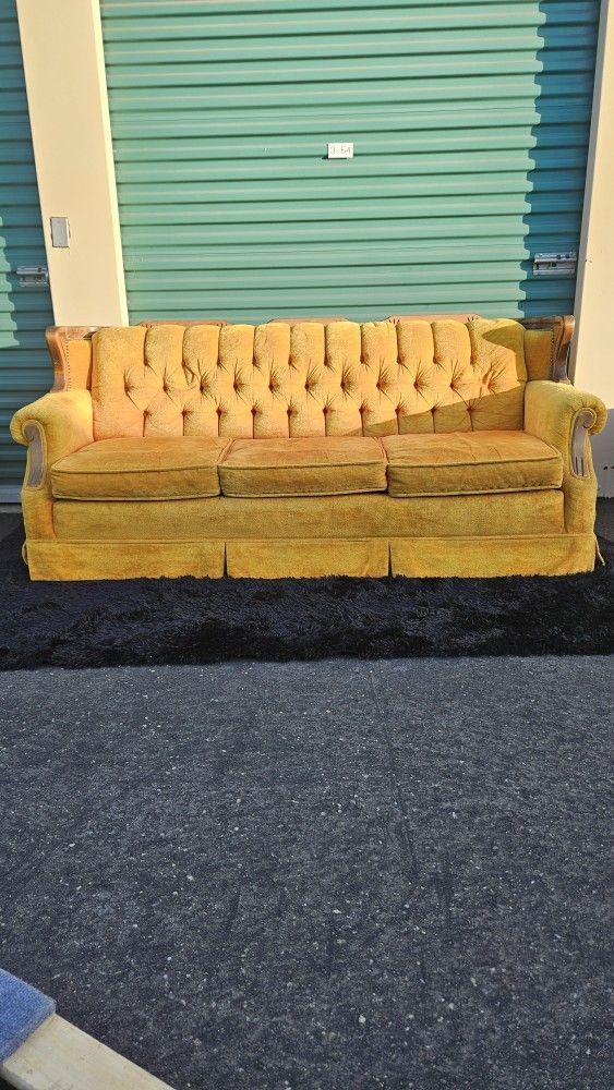 Bright Yellow 1970's Vintage Couch
