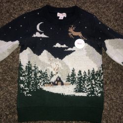 Holiday Lane Boys 4t Snowy Landscape Crewneck Sweater
