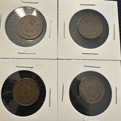4 Extremely Fine - Mexican 1 Centavo Coins!
