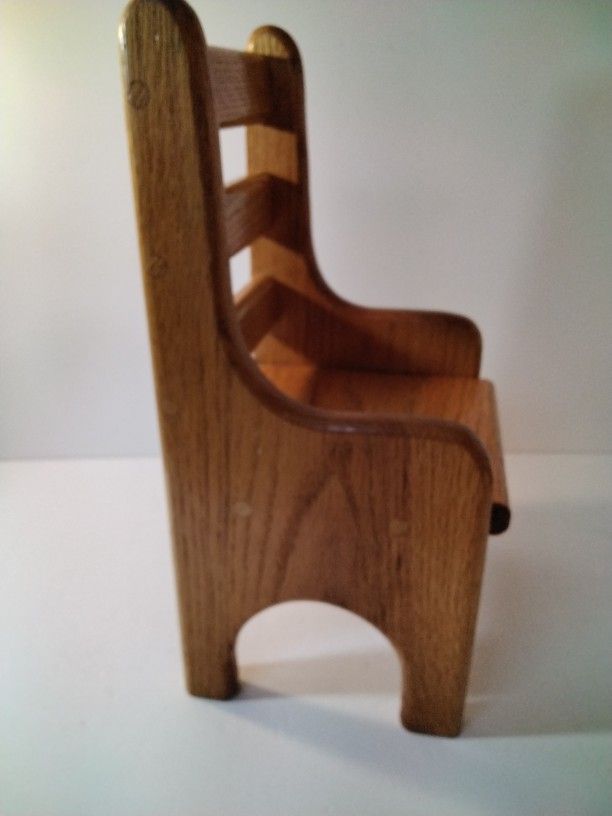 A Oak Doll Chair Made Really Well . Look At Size.