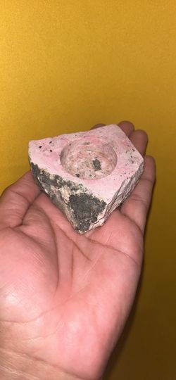 Rhodonite Carved Crystal Tealight Holder