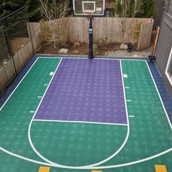 Sport Court And Basketball Hoop