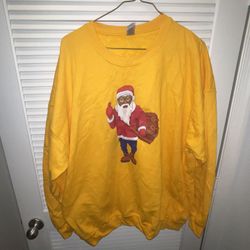 3XL Mens Black Santa Sweatshirt 