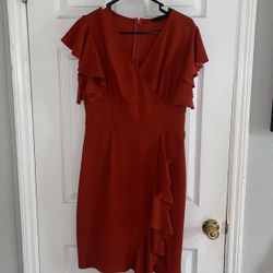 Rust Formal Cocktail Dress Size L