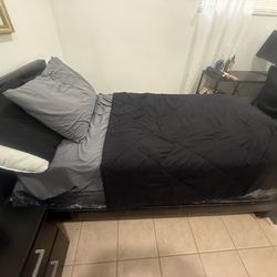 Twin Mattress + Bed frame (plus pillow and sheet set)
