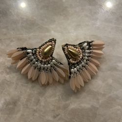 Soft Pink Sequin Stud Earrings