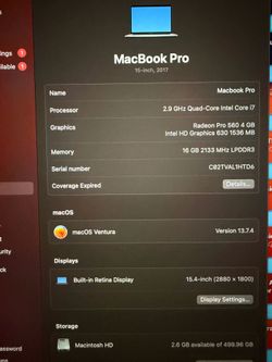 2017 MacBook Pro 15” – Excellent Working Condition