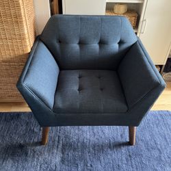 Upholstered Arm Chair - Blue 