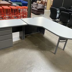 9 Haworth Grey Office L-Shape Desks! Only $250 Ea!!