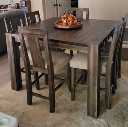 Bar Height Dining Table with 6 chairs