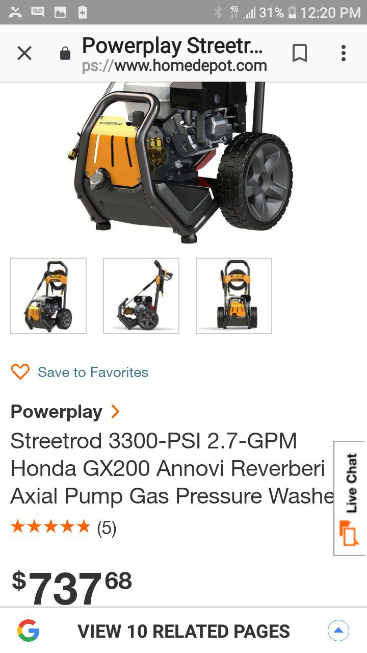 PowerPlay 3300 PSI pressure washer only used twice