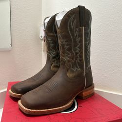 Justin Squared Toe Brown Leather Boots - Men’s Sz 8