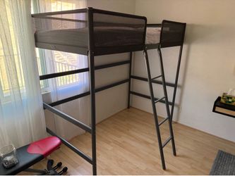 TUFFING TWIN LOFT BED FRAME METAL FRAME DARK GRAY