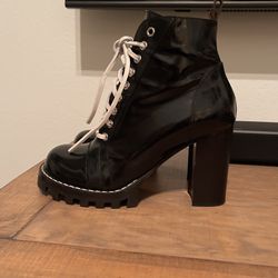 Louis Vuitton Black Combat Boots, Size 8 1/2