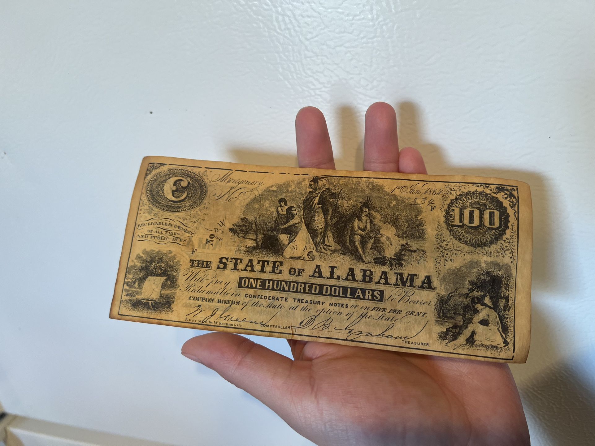 Confederate States - 100 dollars, 1864