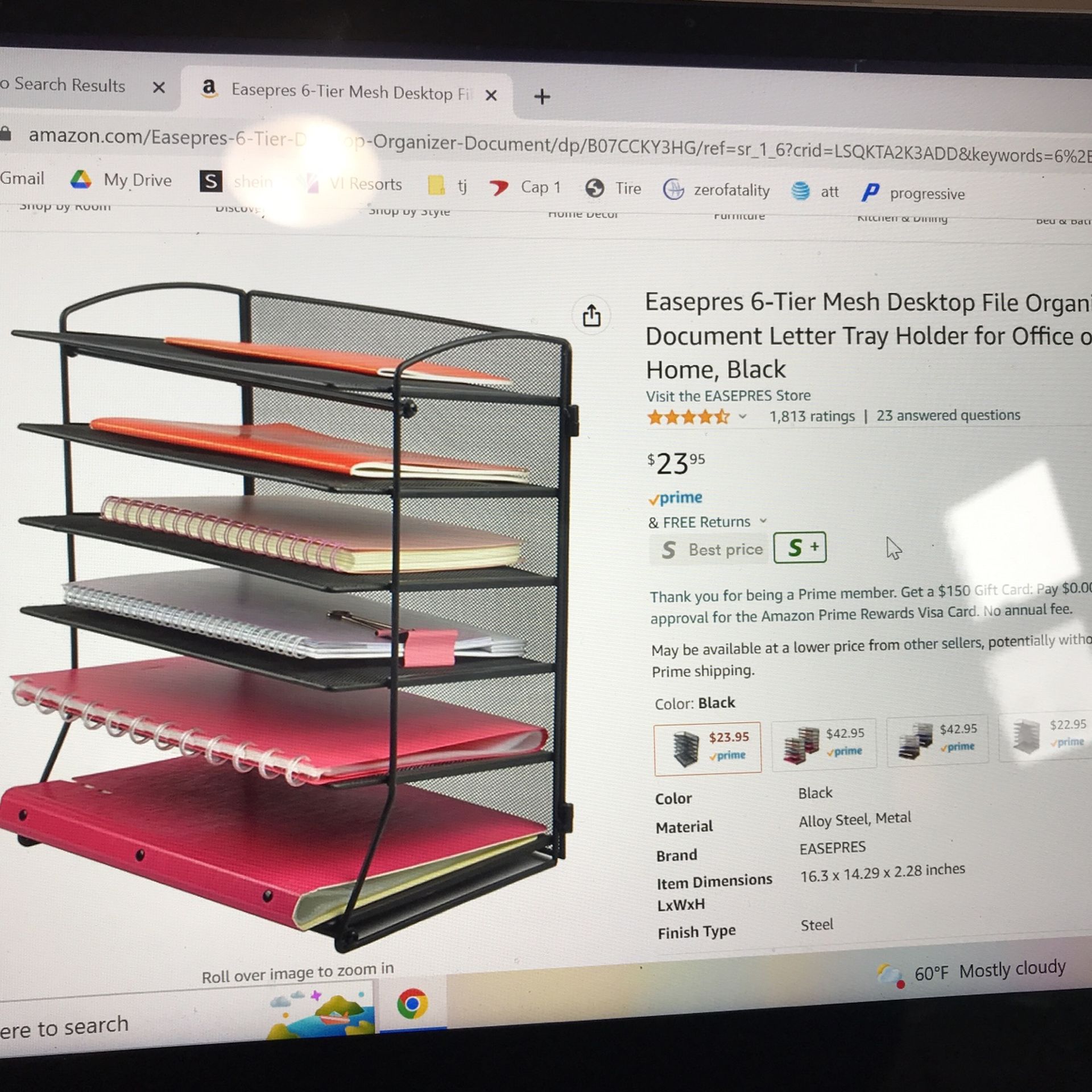 6 Tier Adjustable Mesh Desktop Organizer 