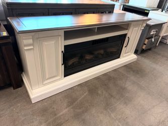 Tresanti Eloise Console with Classic Flame Cool Glow 2-in-1 Fireplace and Fan